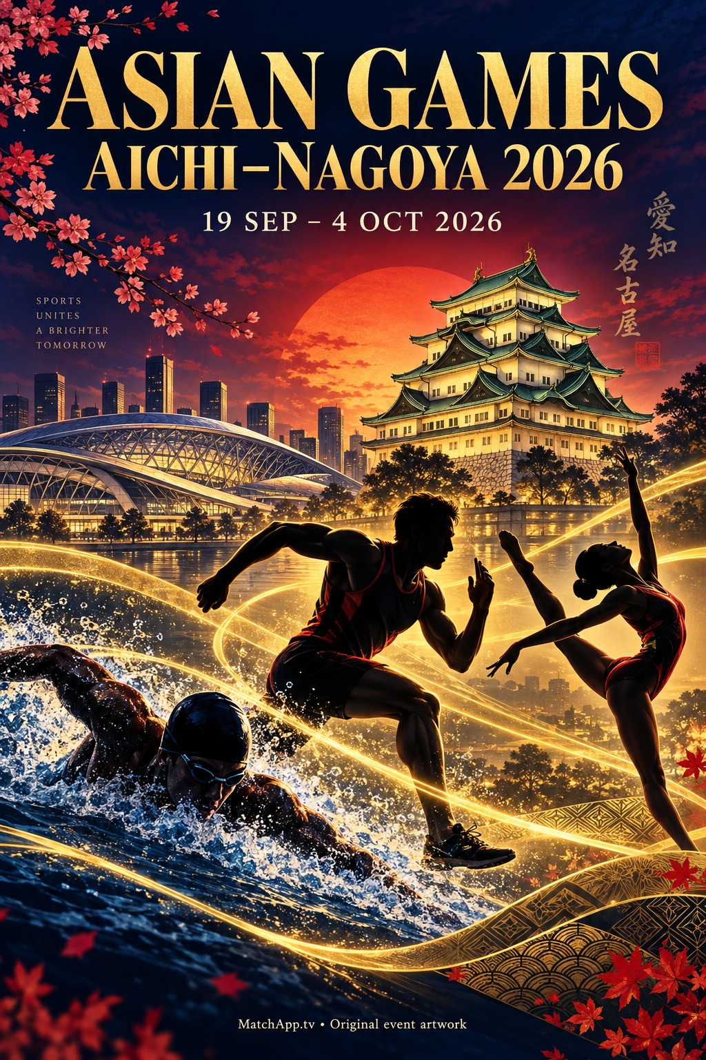 Asian Games Aichi–Nagoya 2026 — MatchApp original editorial artwork